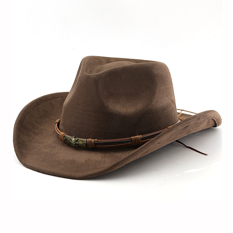 Cowboy Hat Straw - スエード製ウエスタンカウボーイハット メンズ レディース ヴィンテージ ロールブリム フェルト