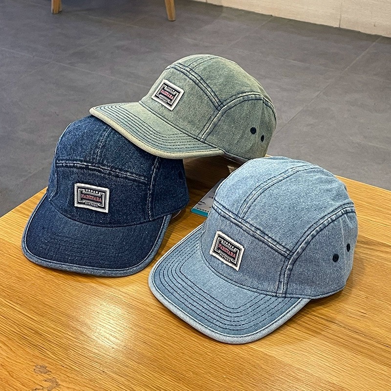 ヴィンテージ風、つばが平らなデニム素材の野球帽。男女兼用、原 - Corduroy Cap 5 Panel のレビューと価格